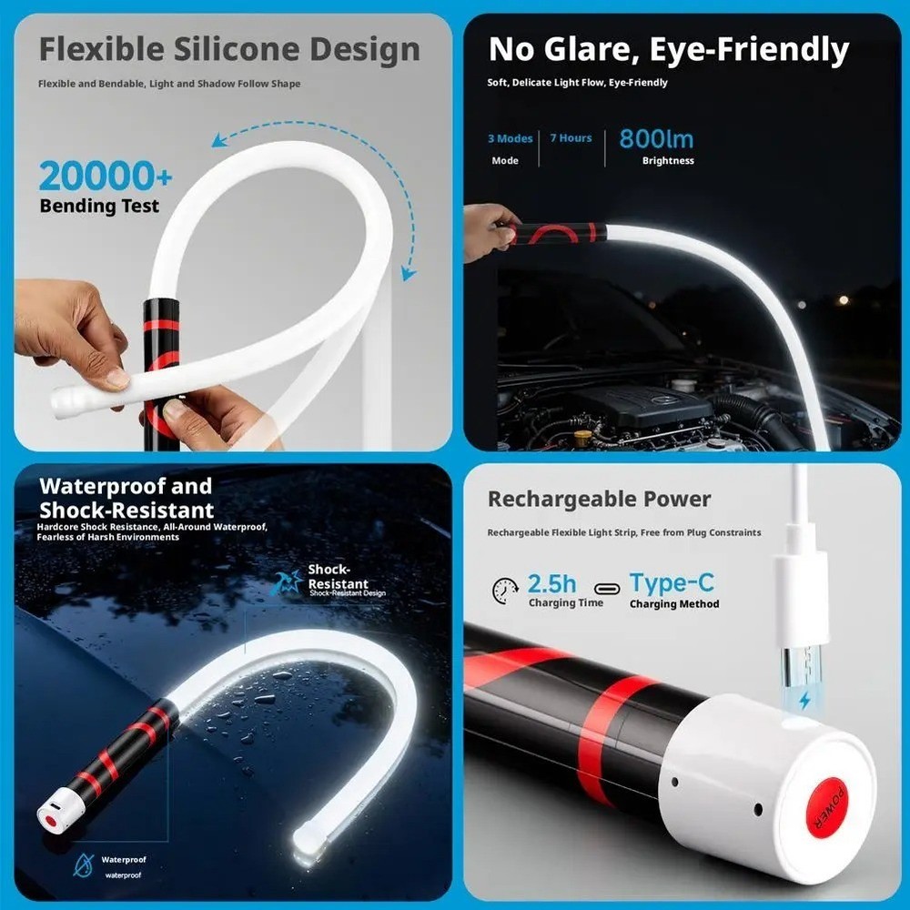 Flexible LED Flashlight Stick,Work Light With High- LED 1Pc JQ