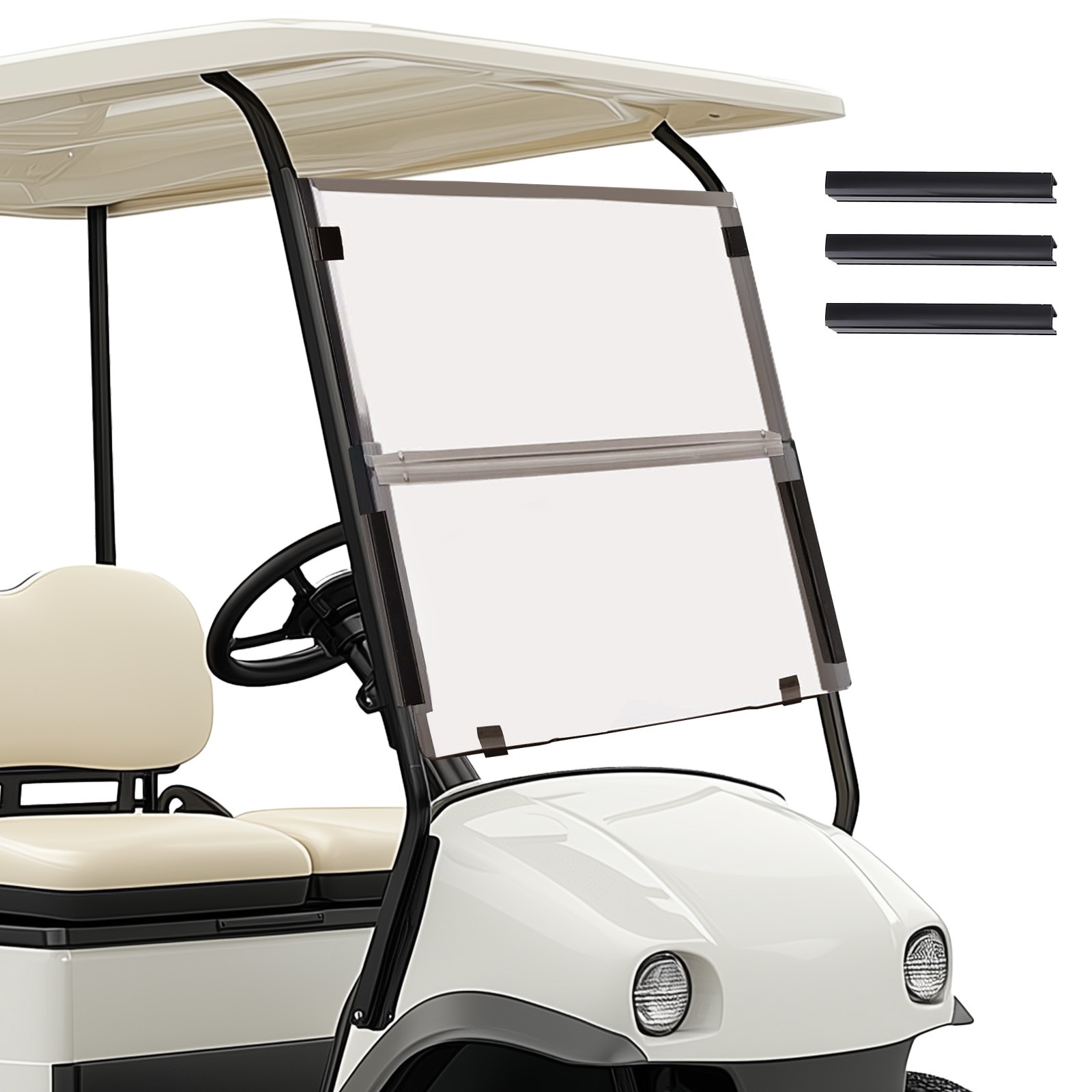 Tinted Folding Windshield Golf Cart Windscreen For Yamaha G22 2003-2006