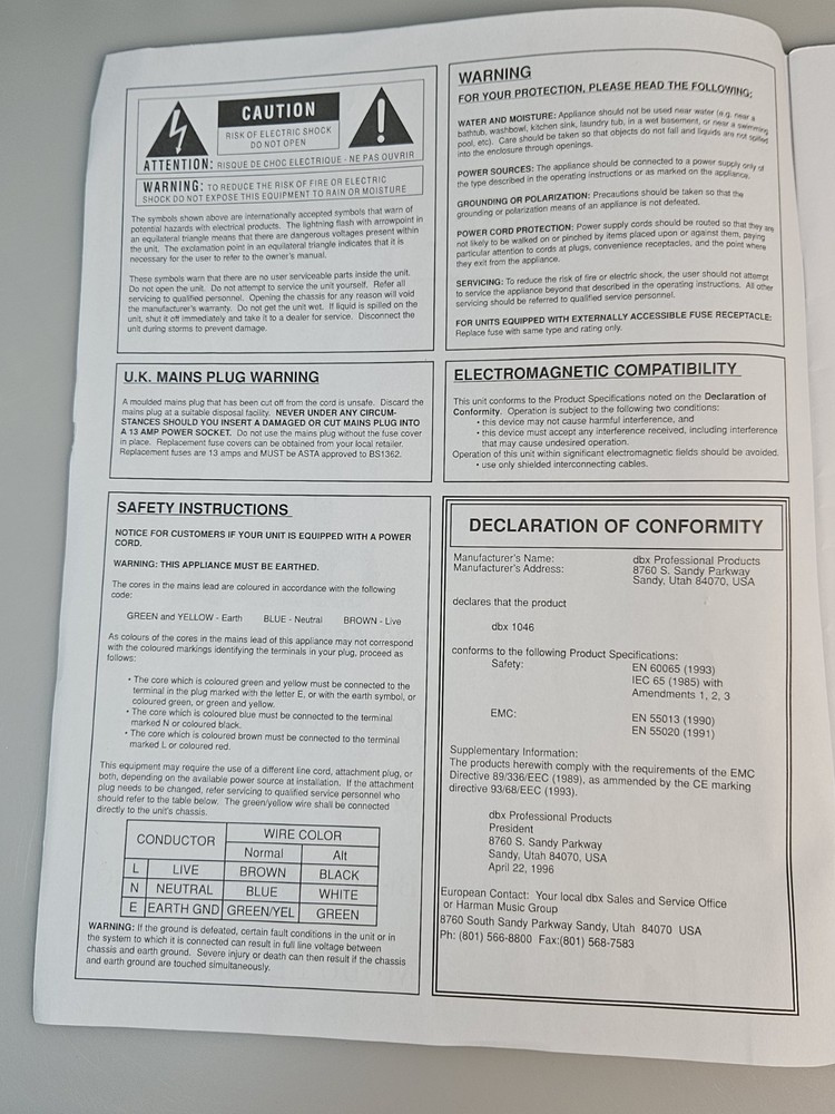 dbx 1046 Quad Compressor/Limiter