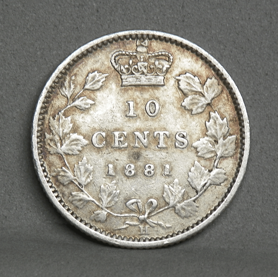 1881-H CANADA 10 CENTS, (PT4-31)