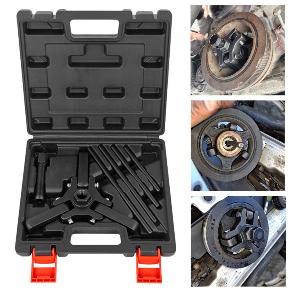 Harmonic Balancer Puller Kit, Adjustable 3-Jaw Puller for Removing Harmonic Damp