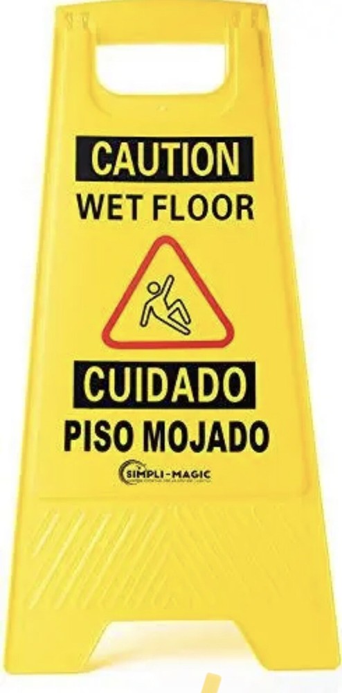 Simpli-Magic Wet Floor Caution Signs Premium Yellow 3 Pack