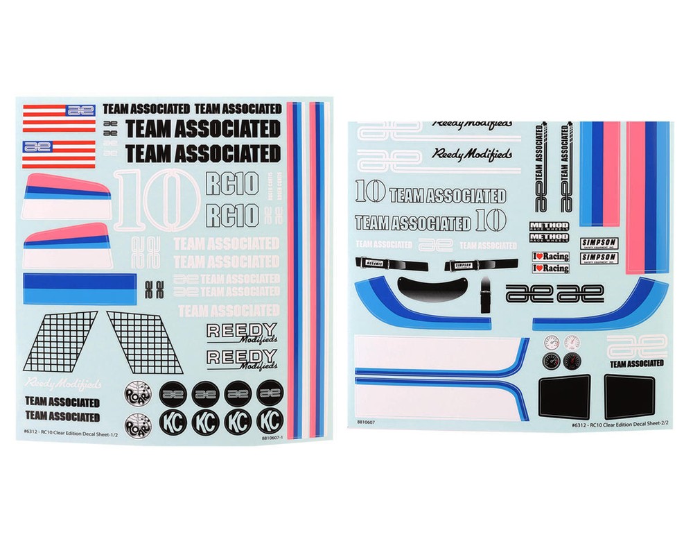 Team Associated RC10CC Decal Sheets [ASC6312]