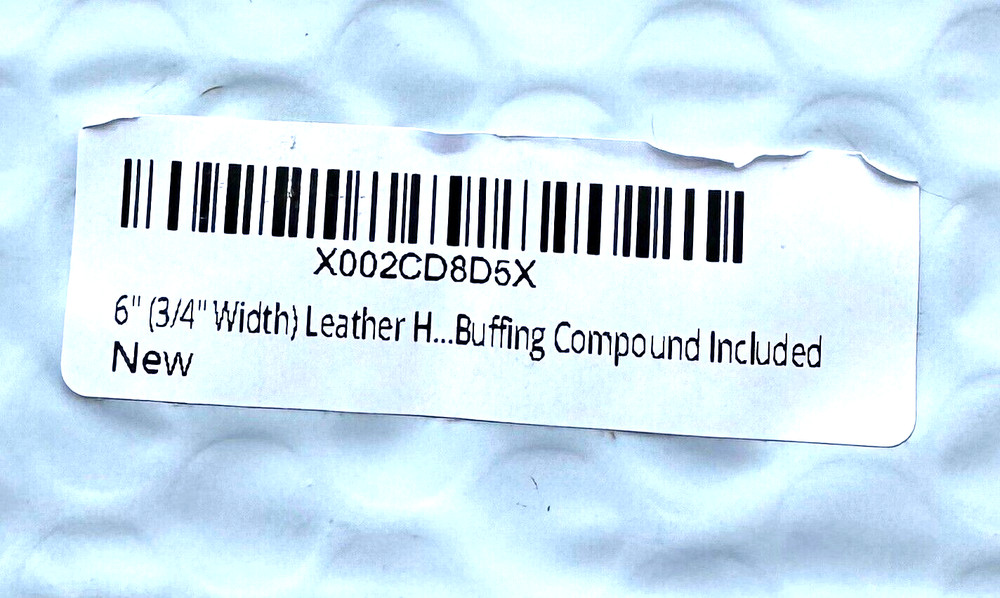 6" (3/4" WIDTH) LEATHER HONING WHEEL - FITS 1/2" ARBOR + BUFFING COMPOUND