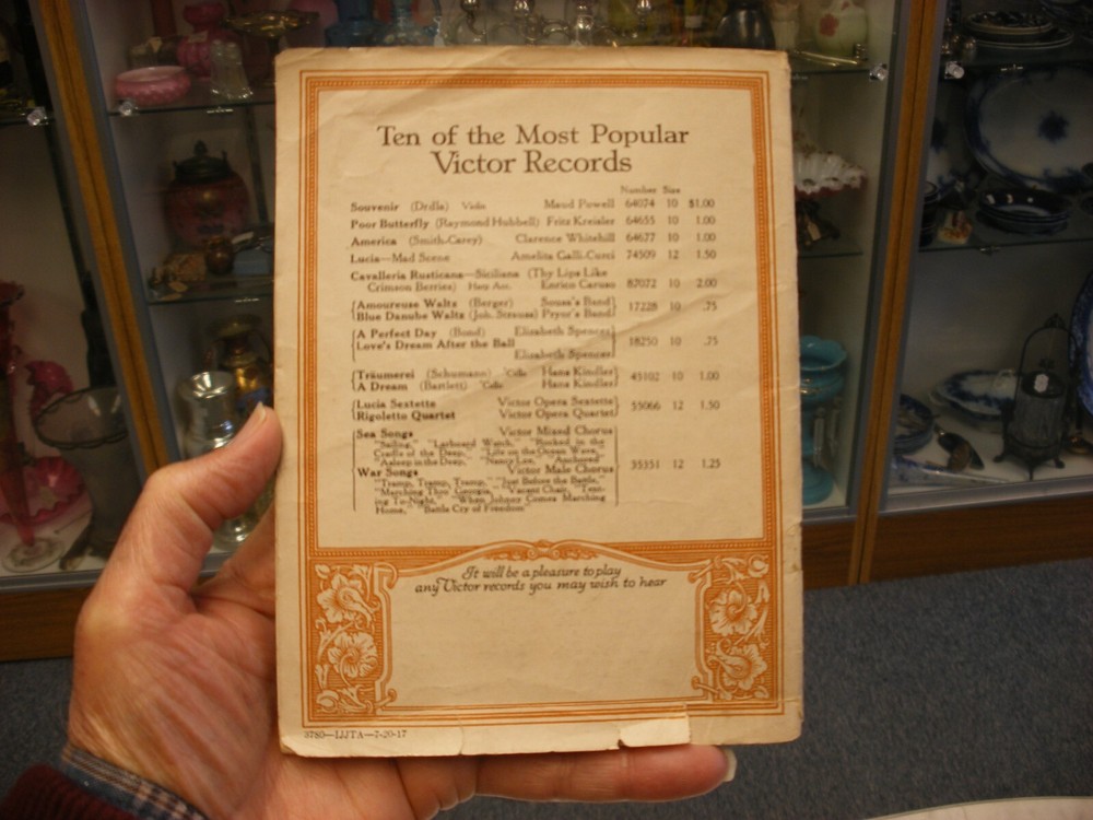 Original Victor Phonograph Record Catalog - Dated September, 1917