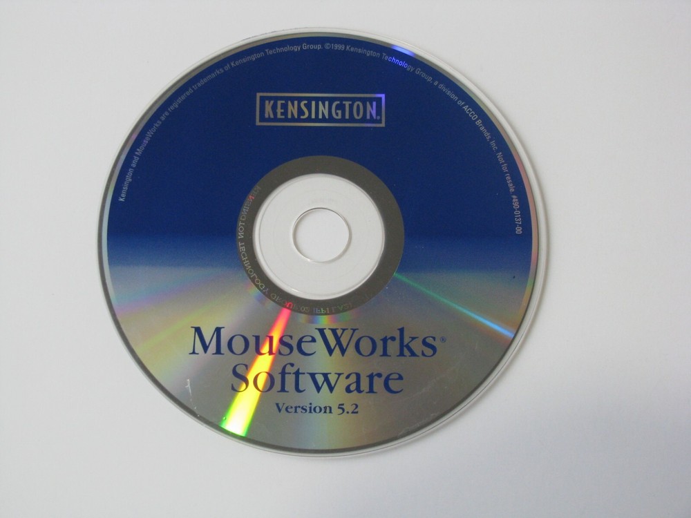 Kensington Computer PC Mouse Works Software 5.2 Driver Disk & Quick Start Guide