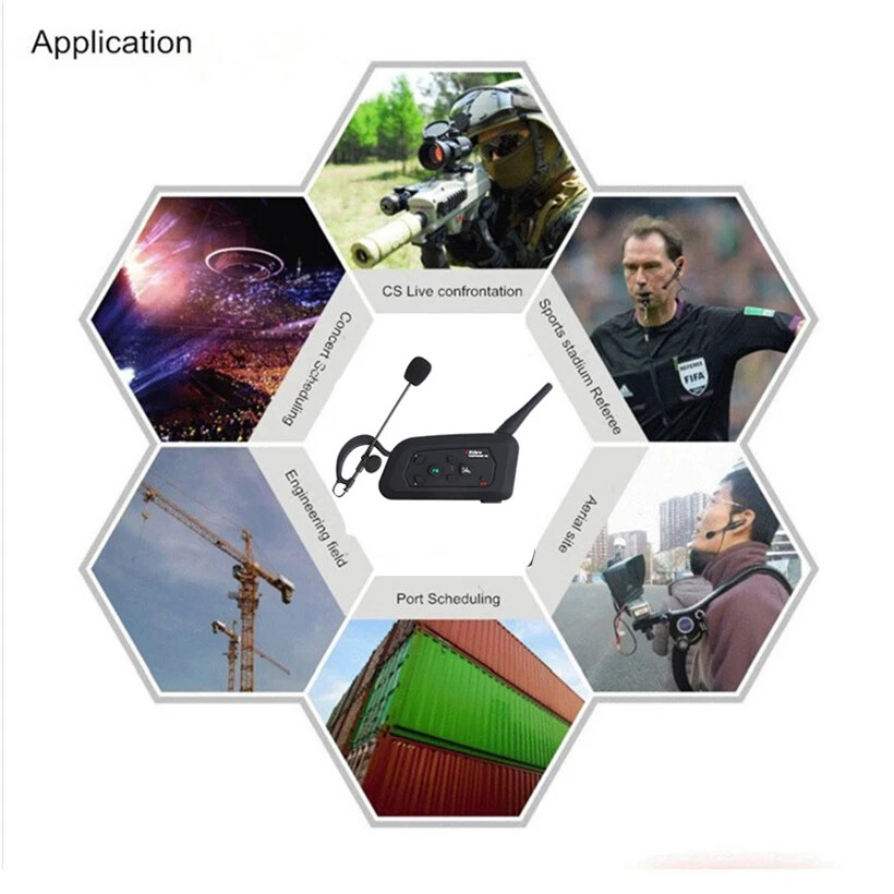 4 Users Referee Intercom Headset V4C Full Duplex Bluetooth Headphone Interphone