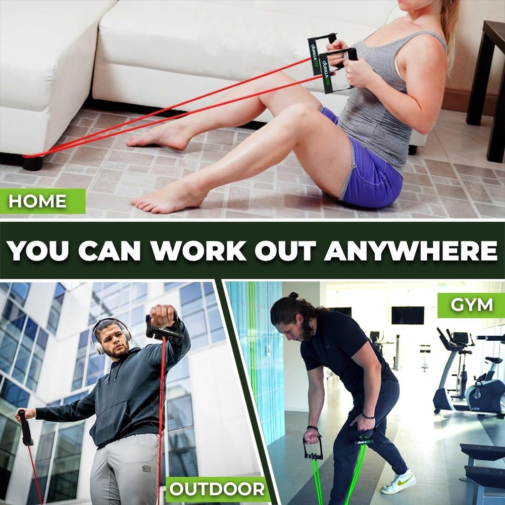 Resistance Bands with Handles Quick-Lock Multi-Layer Exercise Bands for Work ...