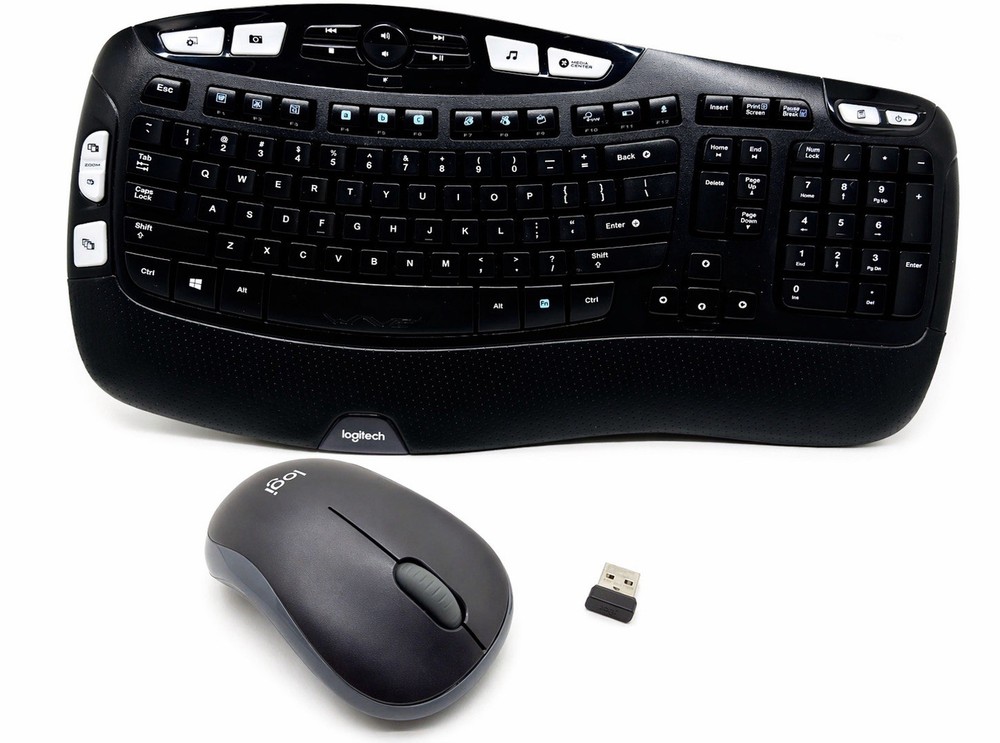 Logitech K350 Wireless Ergonomic Keyboard Mouse Combo Unifying USB