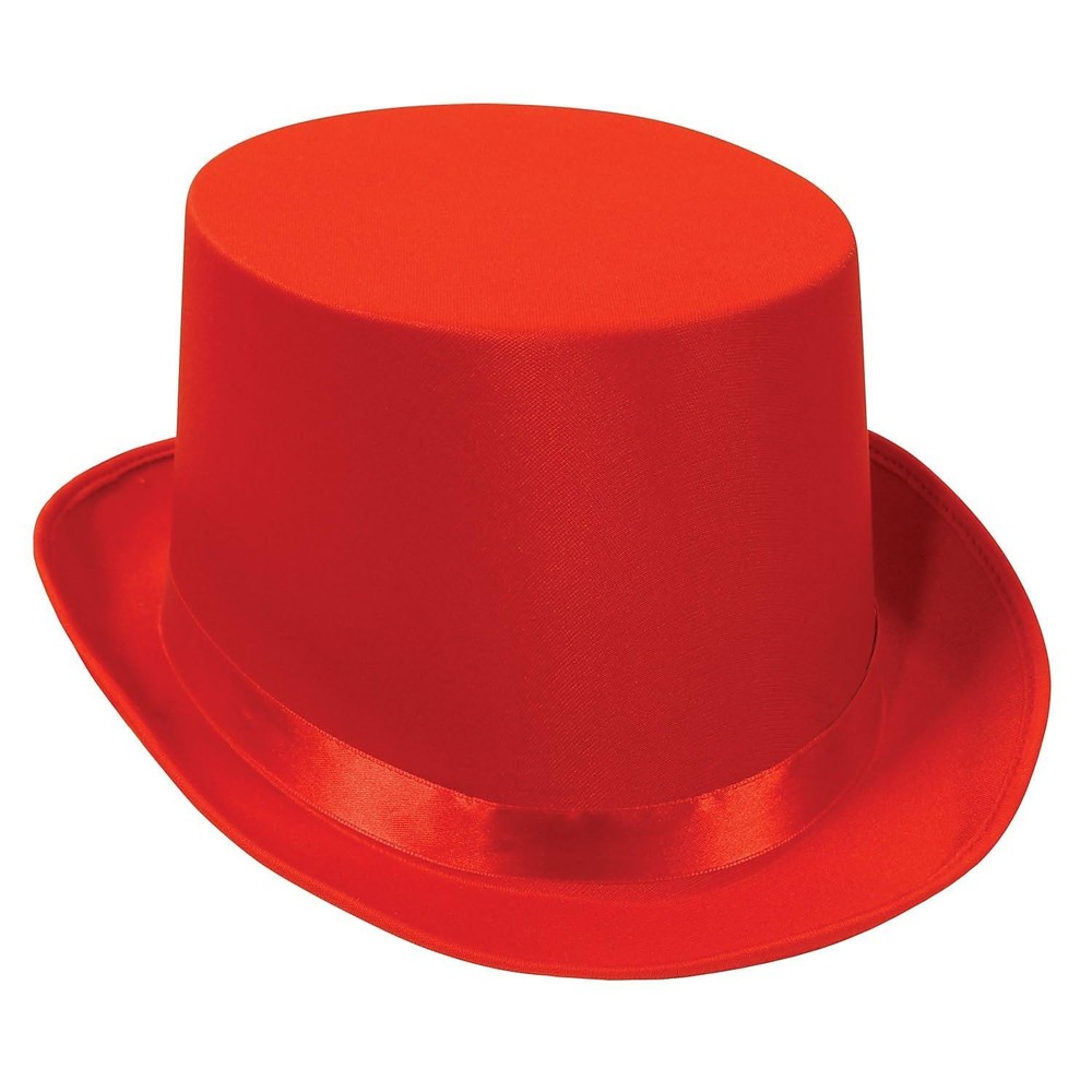Satin Sleek Top Hat (red) Party Accessory  (1 count)