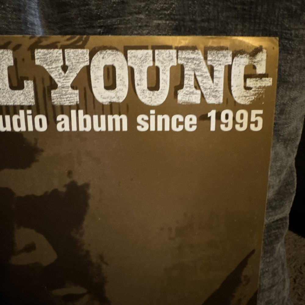 Neil Young 12x12” DS Promo Poster Flat Silver And Gold 2000