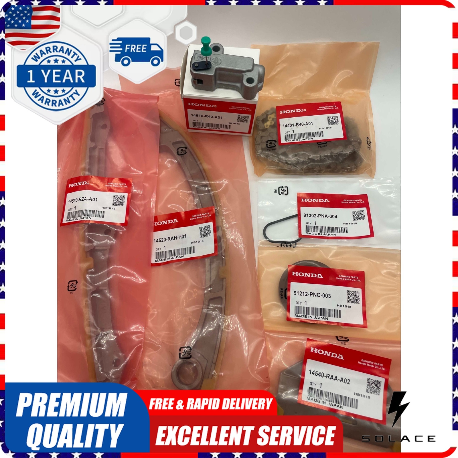 OEM Timing Chain Kit 7PCS For Honda Accord & Acura TSX K24A2 2.4L |US FreeShip