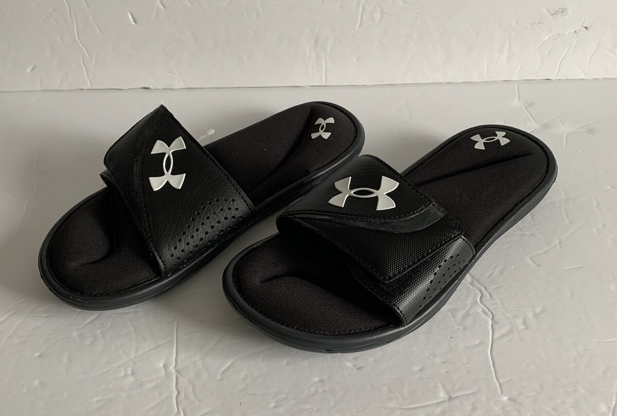 Under Armour UA B Ignite VI SL NEW w/Tags 3022728-001 Youth Black Slides Size 4