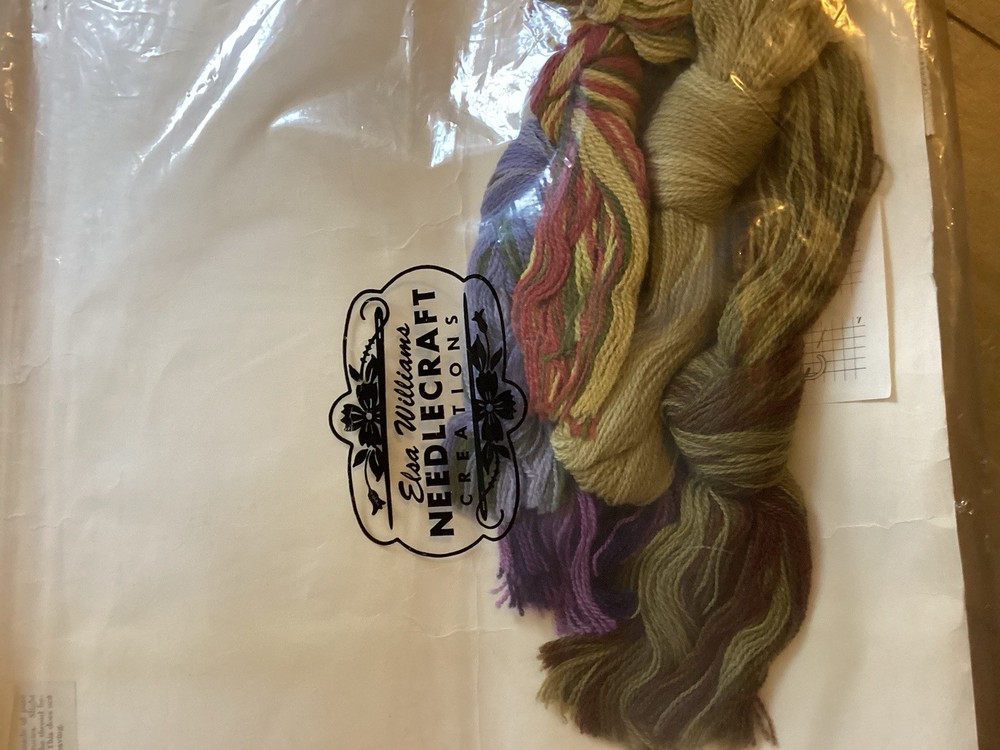 Elsa Williams Hand Painted Needlepoint Kit With Thread Grapes Never Used