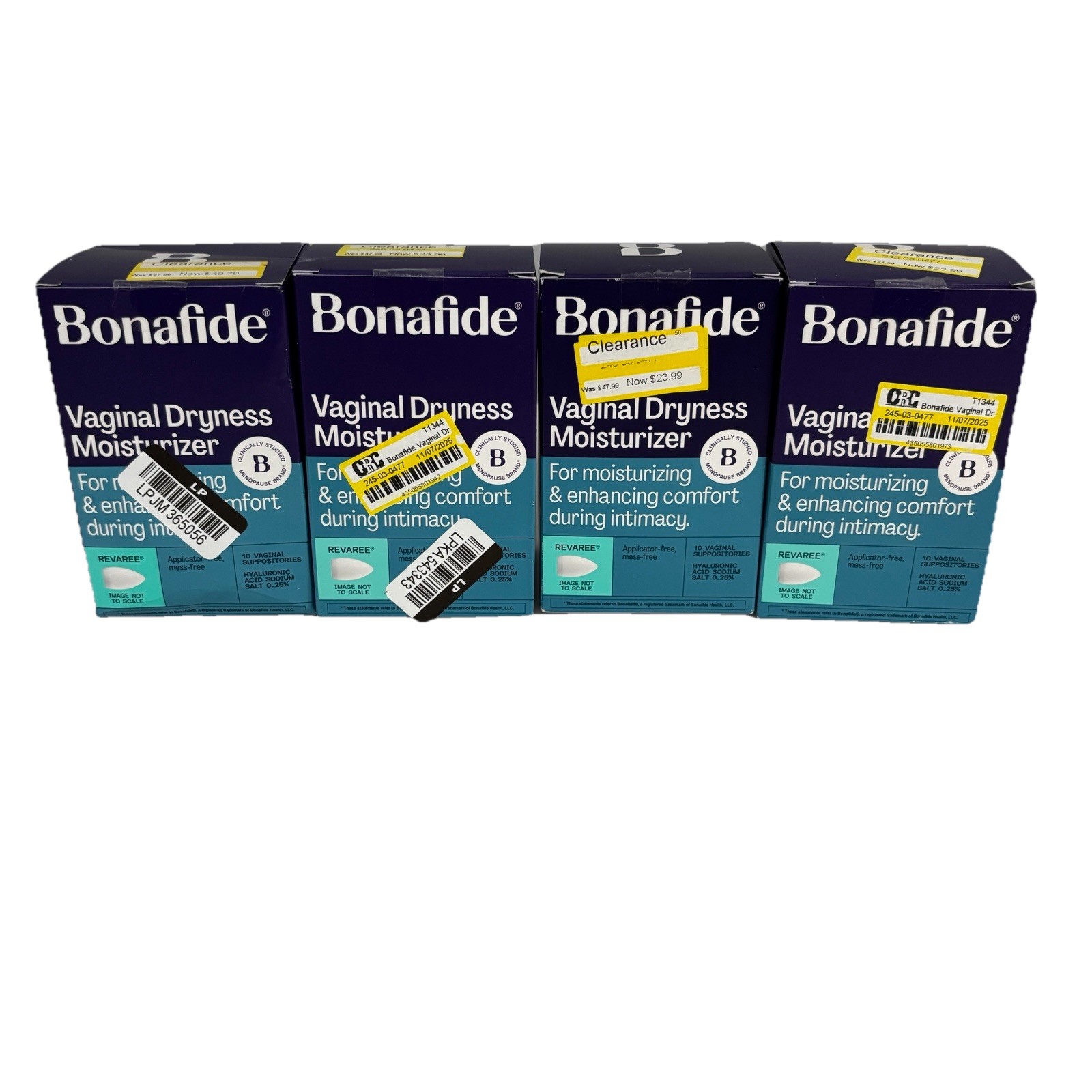 Lot of 4 Bonafide Revaree 10 ct Vaginal Moisturizer Suppositories NEW Exp 6/2028
