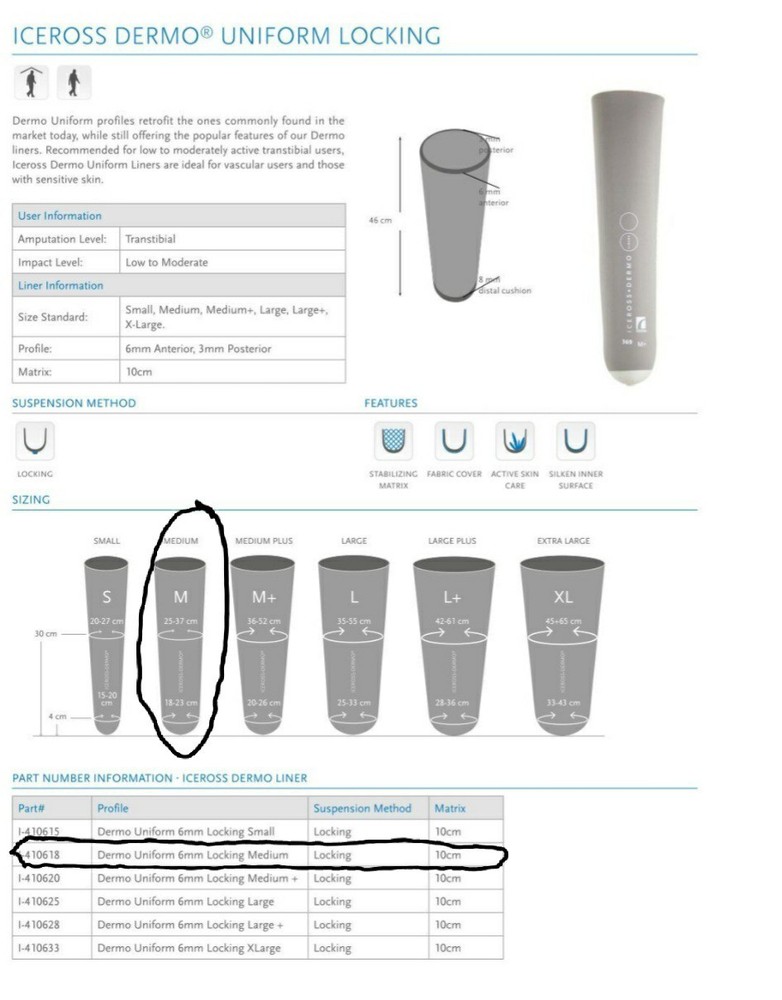 Ossur Iceross Dermo Uni 6mm Locking Medium