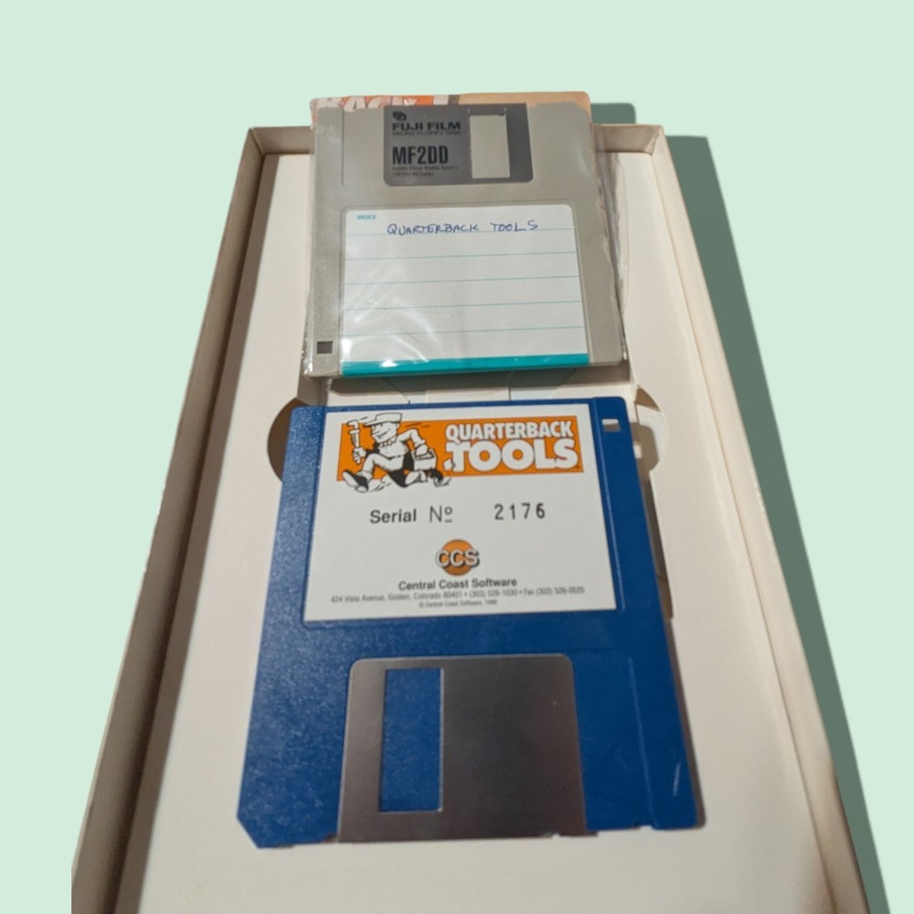 Quarterback Tools - CCS Software & Manual for the Amiga 1990's. Orange Box