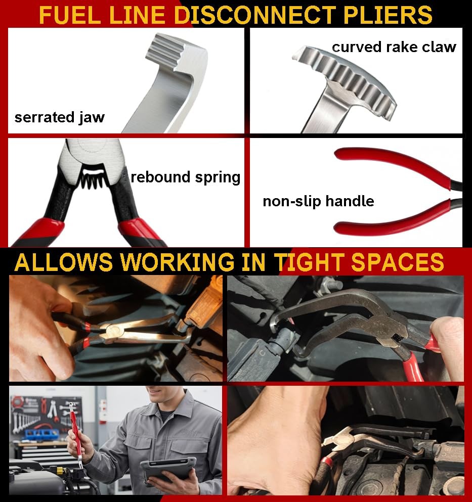 Electrical Disconnect Pliers, Electrical Connector Separator Removal 3 Set Red