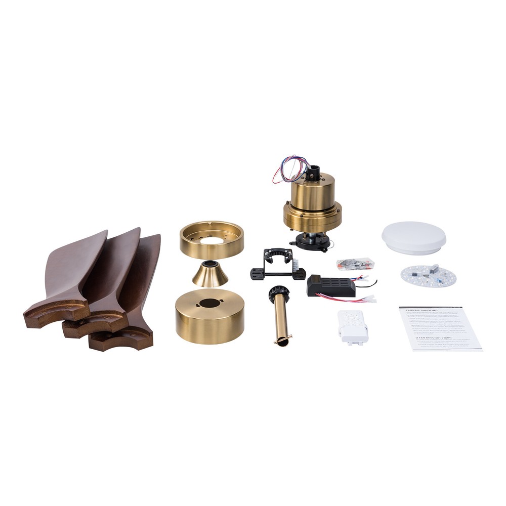 48 inch Ceiling Fan Light Modern Copper ColorCeiling Mount With Remote Control