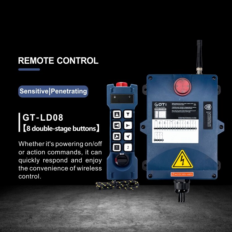 8 Buttons Switch Double Speed Industrial Wireless Remote Control 18V-65V 65-440V