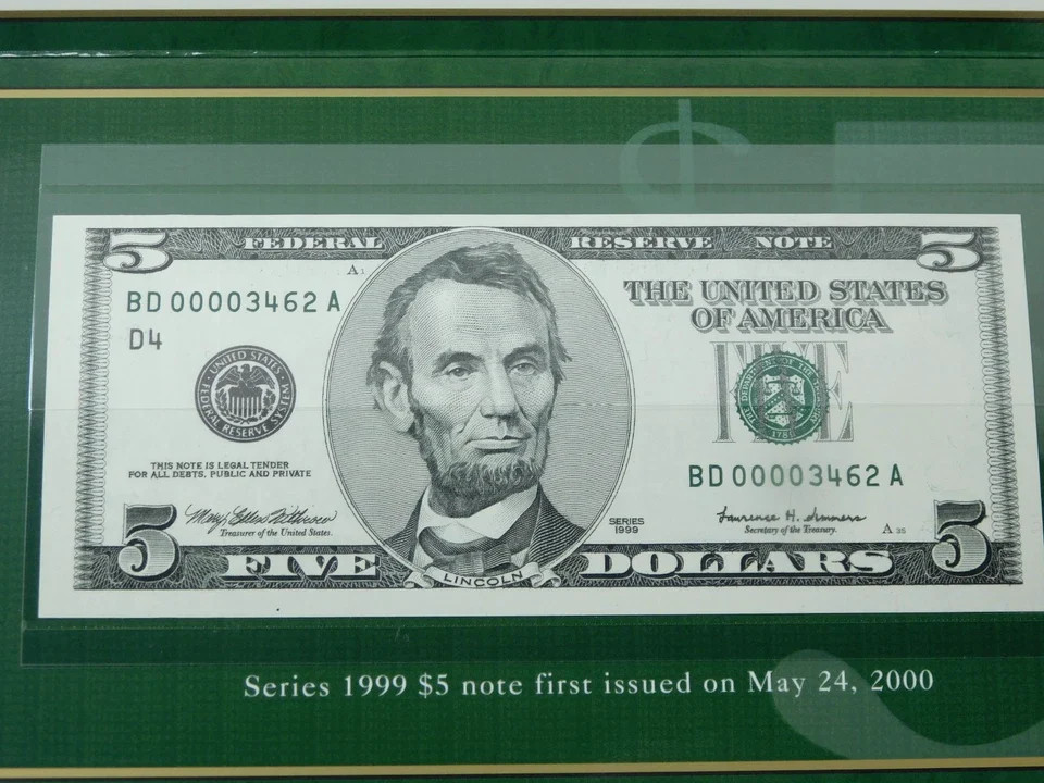 BEP 1999 $5 Low Numbered Uncirculated Note