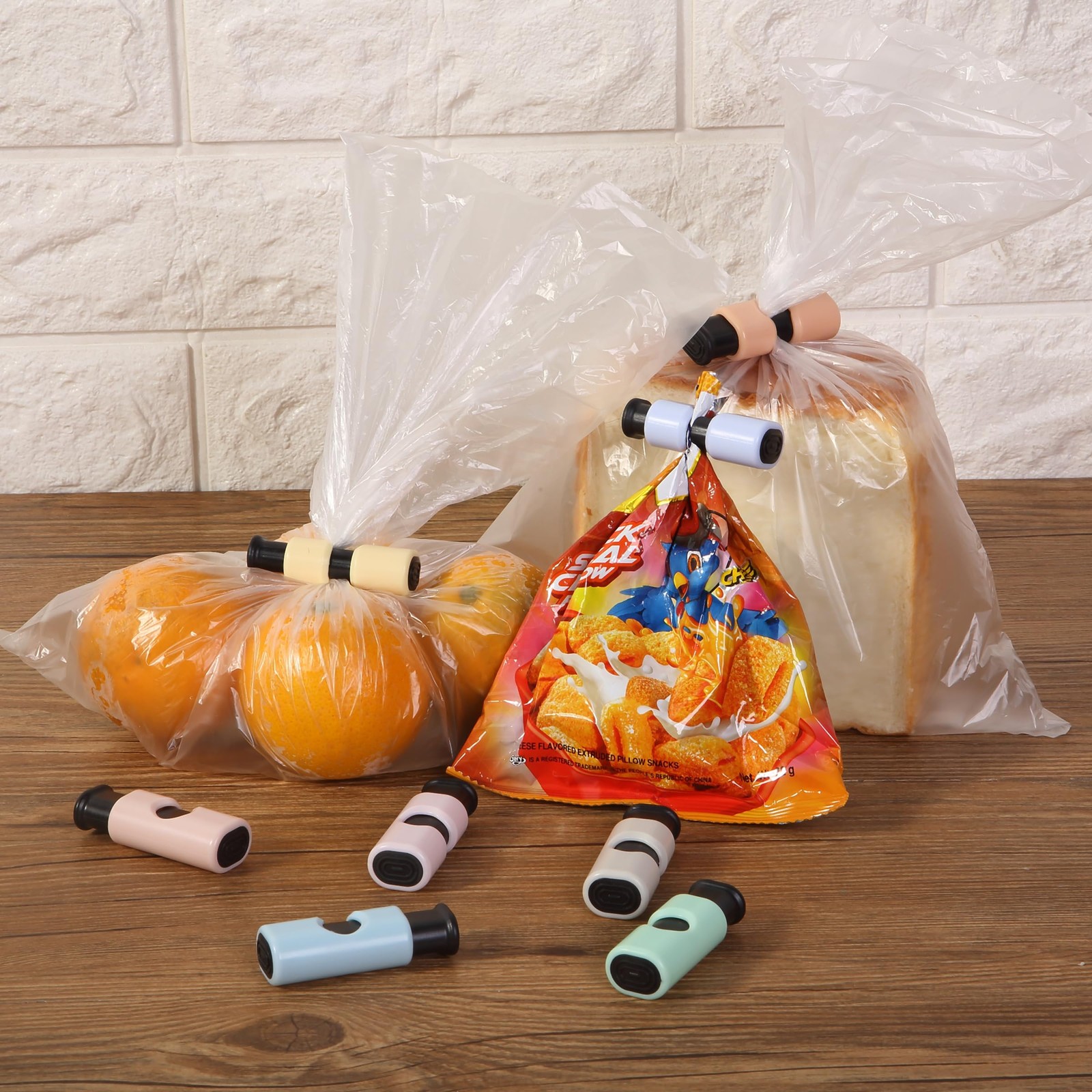 Mr. Pen- Squeeze and Lock Bread Bag Clips, 8 Pack, Soft 8 Pastel