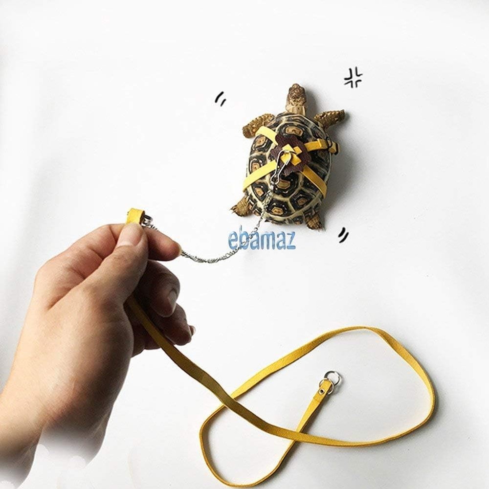 Adjustable Turtle Harness Leashes Soft Leather Harness Strap for Tortoise Pet...