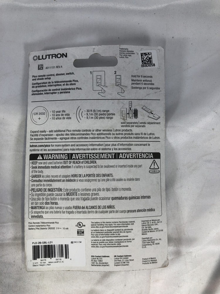 Lutron PJ2-2B-GBL-L01 Pico Remote Control