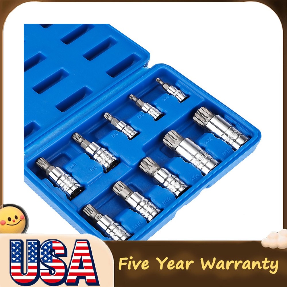 Alloy steel bits Triple Square Spline Bit Socket Set Tamper Proof with Case