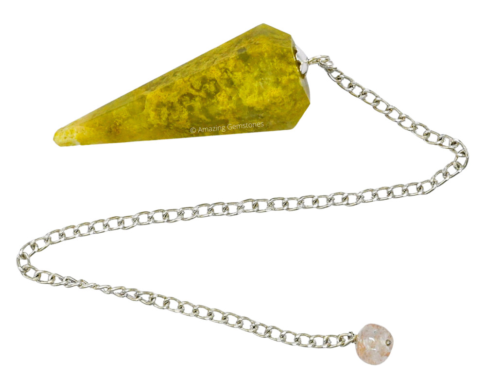 Green Opal Dowsing Crystal Pendulum