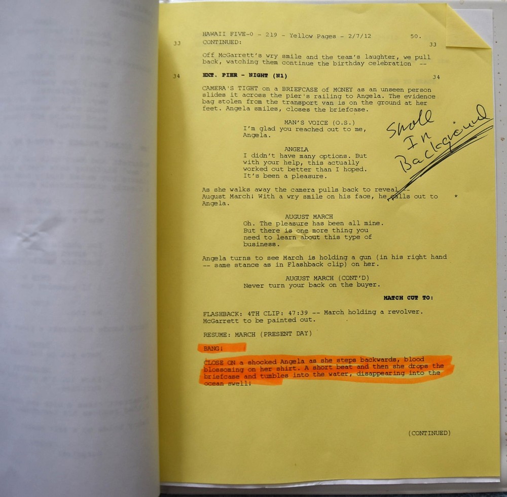 2012 Hawaii Five-O "Kalele" Original Script + Shooting Schedule