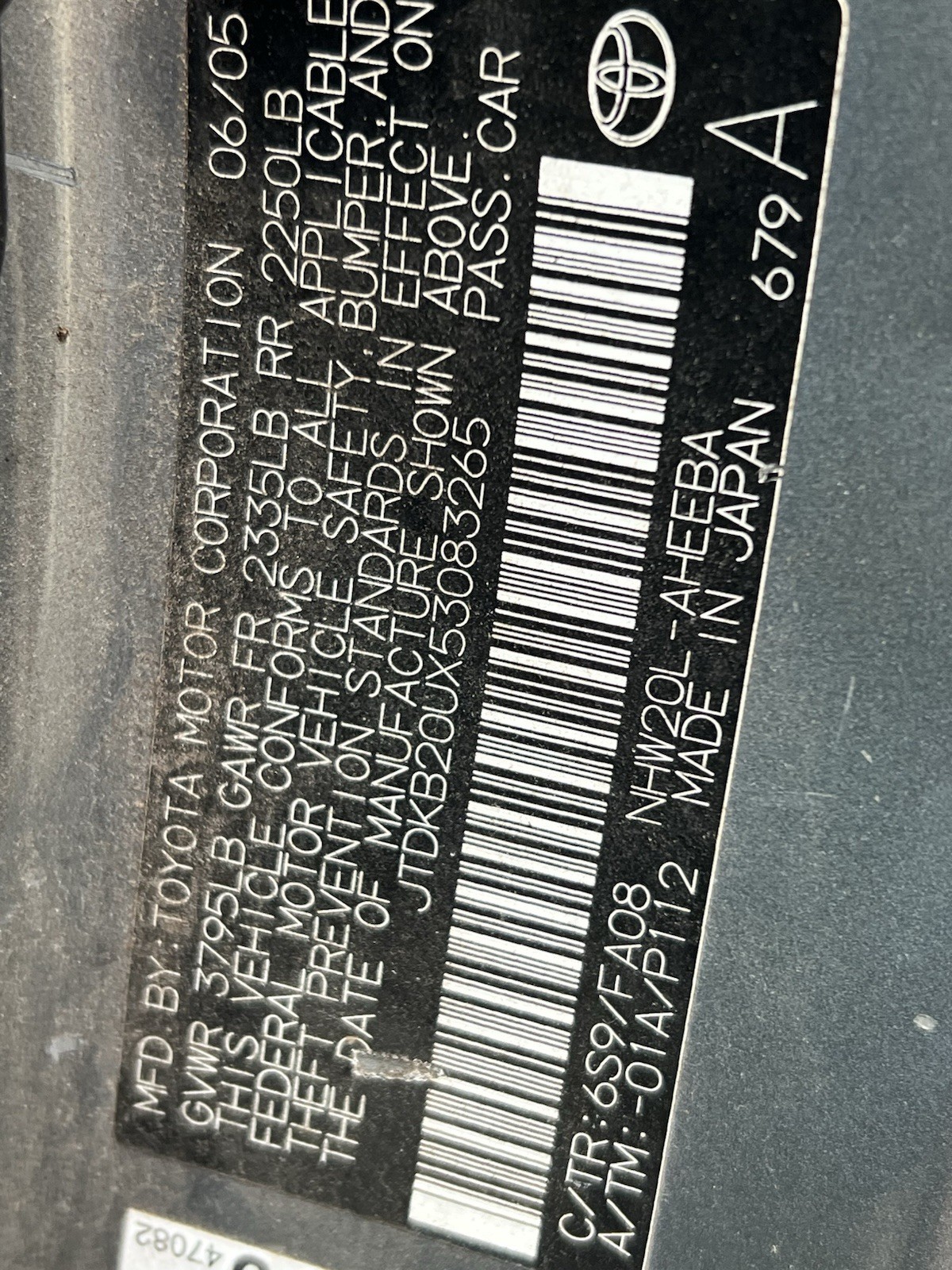 2004-2006 Toyota Prius Navigation Display Info Screen Radio 86110-47071 OEM