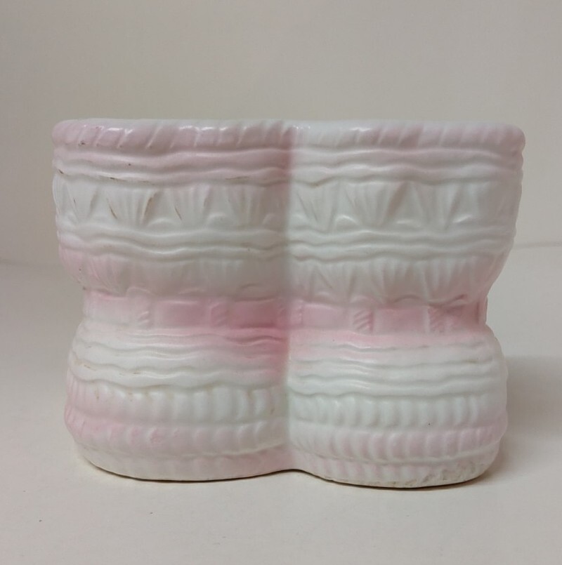 Ceramic Baby Booties Planter Vase Decor