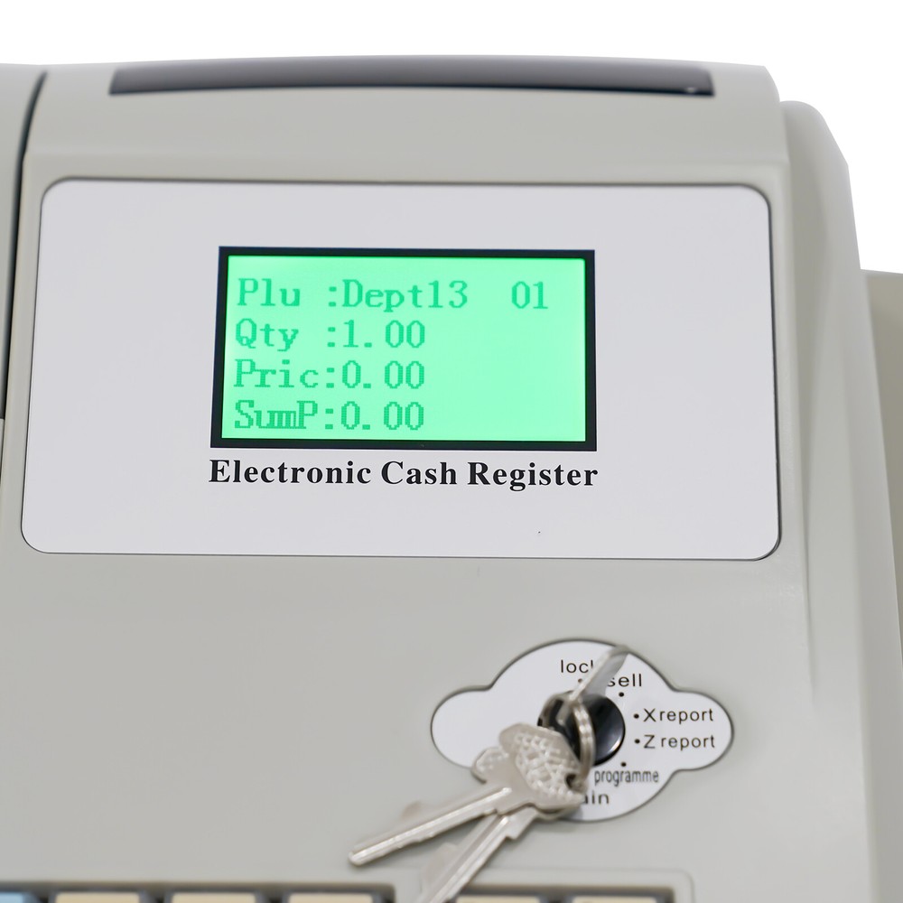 Electronic Cash Register with Flat Keyboard & Thermal Printer W/48 Keys