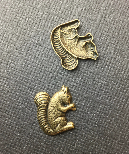 43493 4 Pc Brass Oxidized Small Squirrel Jewelry Finding