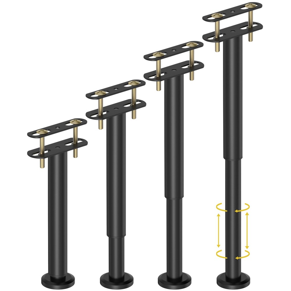 4 Pcs Adjustable Height Bed Support Legs 10-17 inch, Bed Frame Center Support...