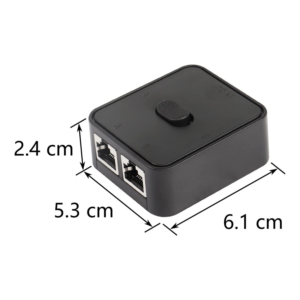 CERRXIAN Network Switch 2 Ports,RJ45 Network Key-Press Switch Splitter Select...