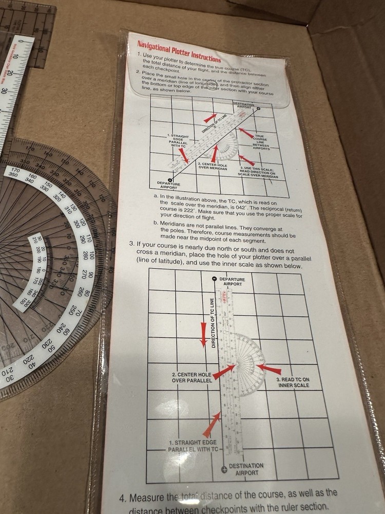Gleim Navigational Plotter.Sectional/World AeronauticalTerminal Area Chart Scale