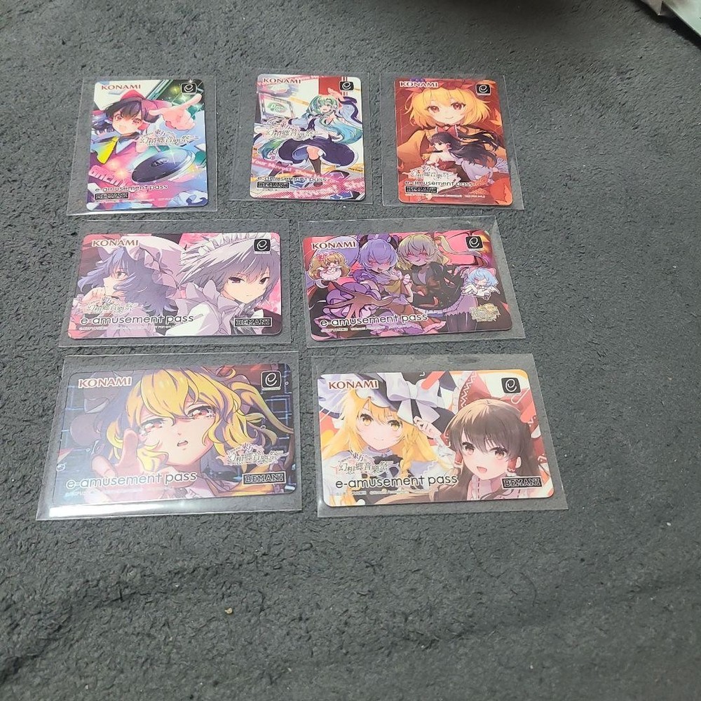 Konami Touhou E-Amusement Pass 7 Pieces Set