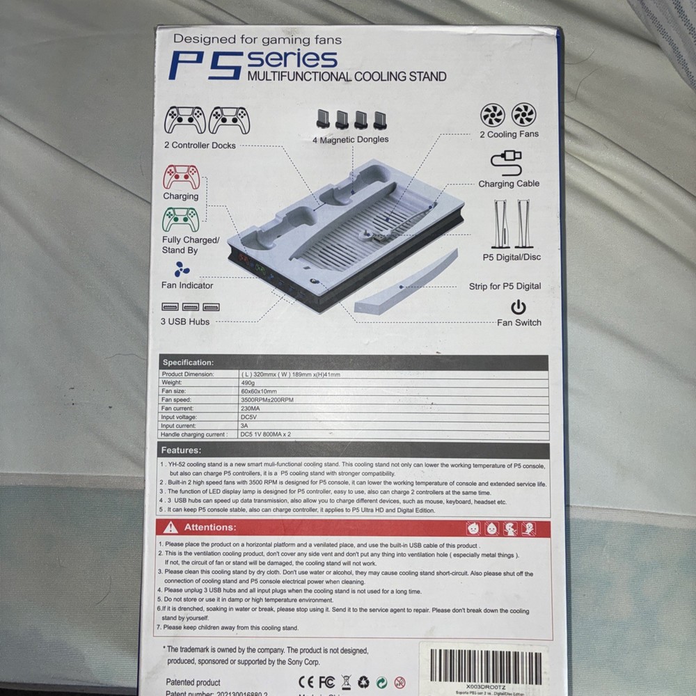 PS5 Digital/disc Cooling Station PS5 Controller Charging Station