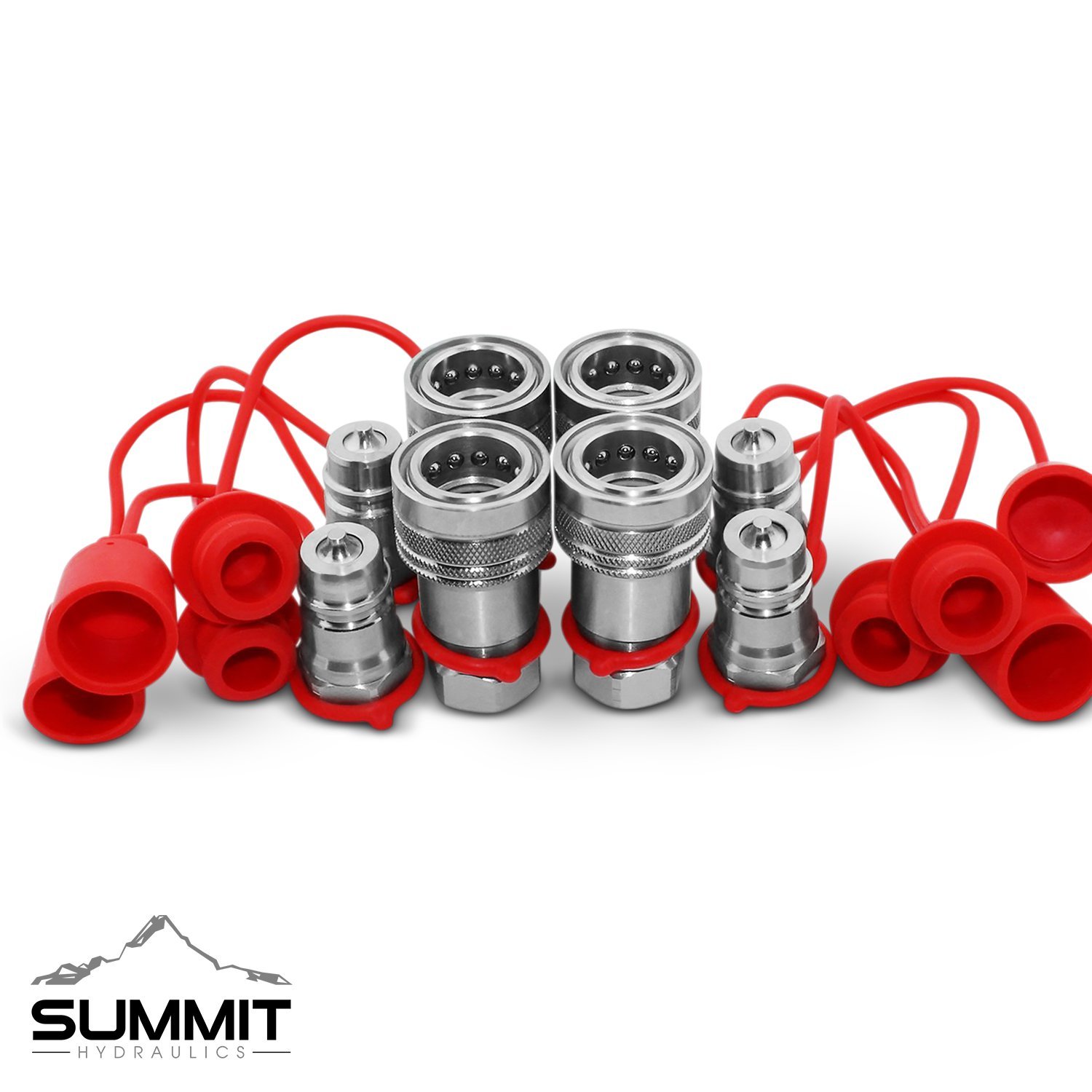 1/2" Ag Hydraulic Quick Connect Couplers Couplings, Poppet Pioneer Style 4 Sets