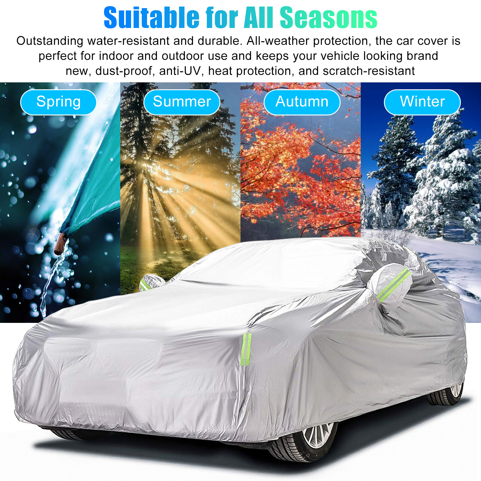 XL Full SUV Car Cover Waterproof Outdoor Sun Dust Scratch Rain Snow Breathable