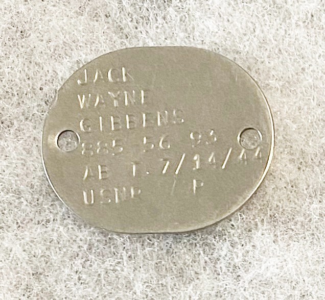 WWII USNR Single Jack Gibbens T-44 Dog Tag