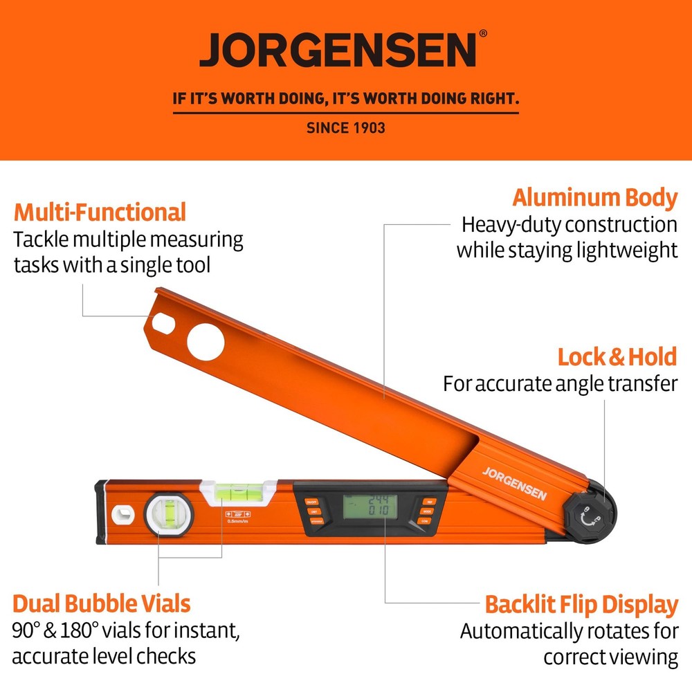 Digital Angle Finder, Multi Angle Finder Tool with Backlit LCD, Protractor Di...