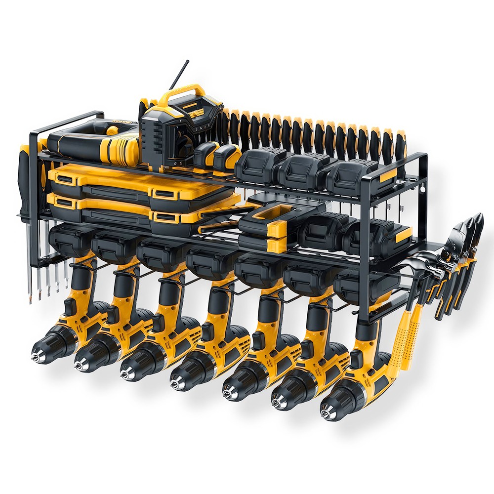3 Layer Power Tool Organizer Wall Mounted Rack for Cordless Drill Storage Shelf
