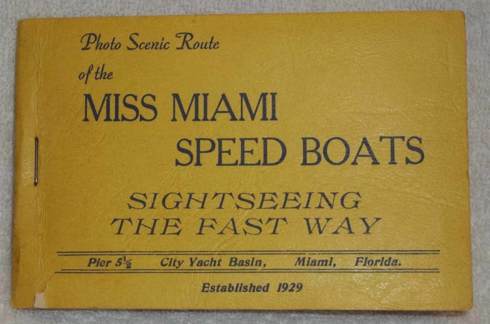 Photo Scenic Route Miss Miami Speed Boats Sightseeing BOOKLET Al Capones Home et