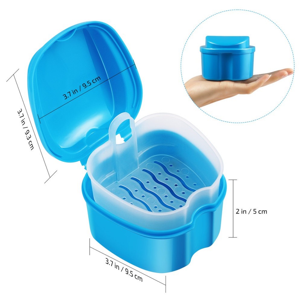 2 Pcs Teeth Box Set Travel Storage Container for Dentures Containers