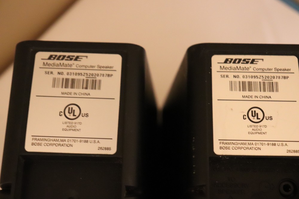 Bose MediaMate Computer Speaker Pair with AC Adapter Tested Working Sound Great