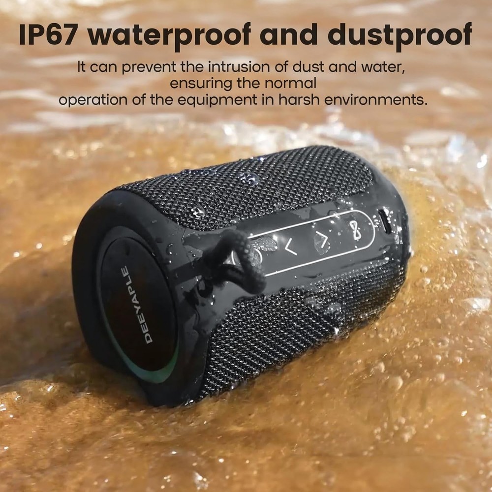 Bluetooth Speaker Wireless Waterproof & Dustproof Portable Speaker with Lights