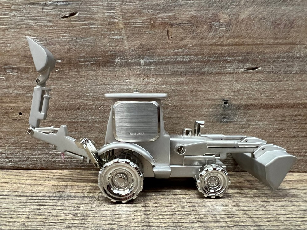 Backhoe Metal Desk Clock 7" x 2.5"